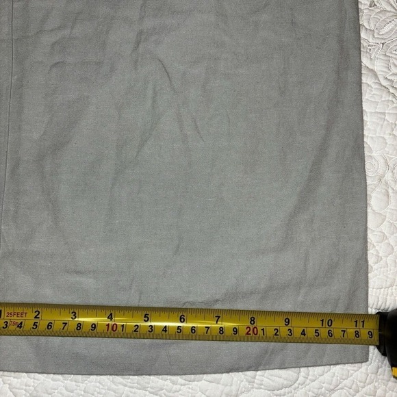 Zara High Waist Pleated Wide Leg Cotton Linen Gray Trouser Pants Preppy Corpcore - Picture 10 of 13